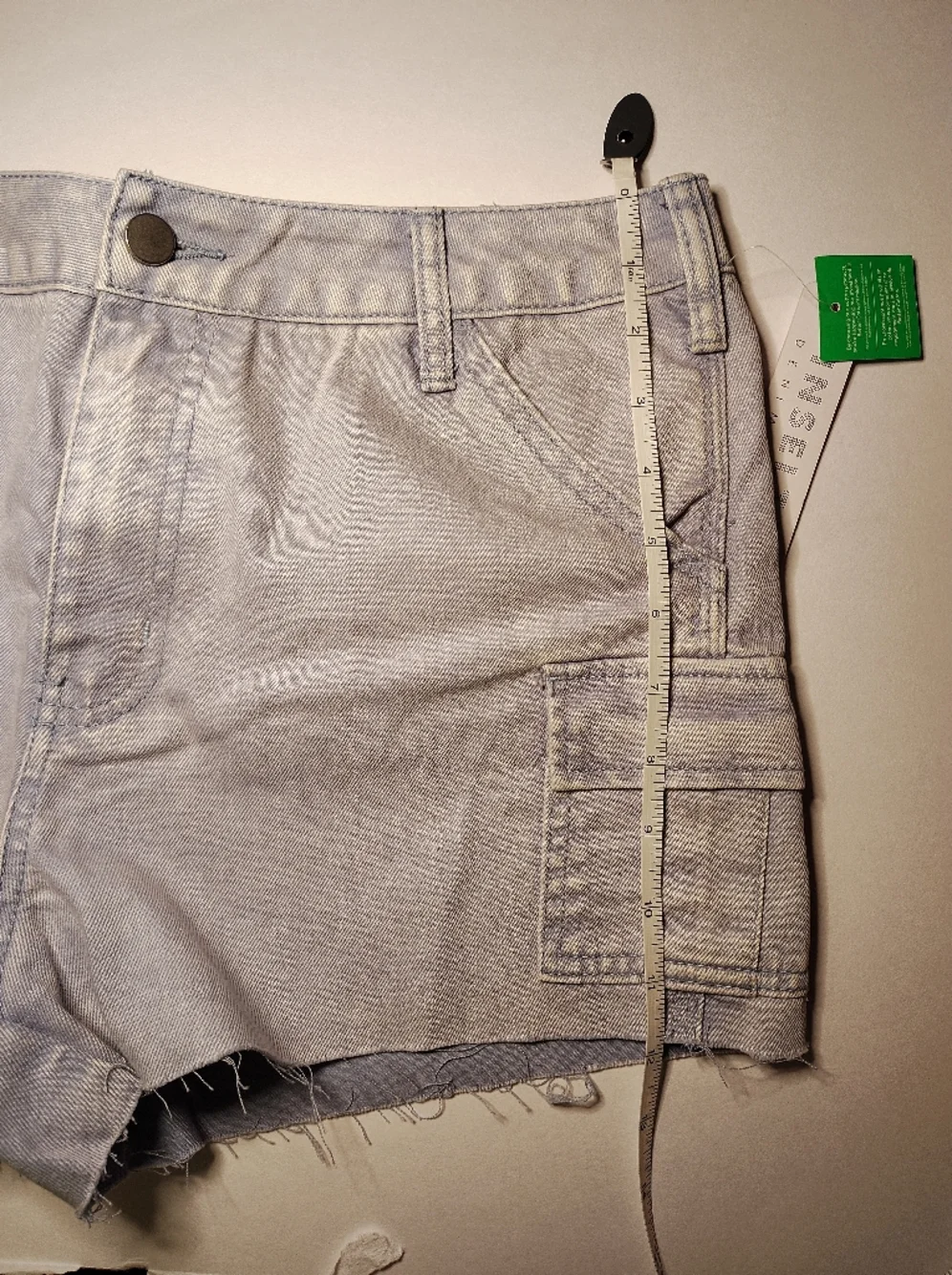 Francesca's Light Blue  Frayed Denim Shorts - Picture 8 of 8